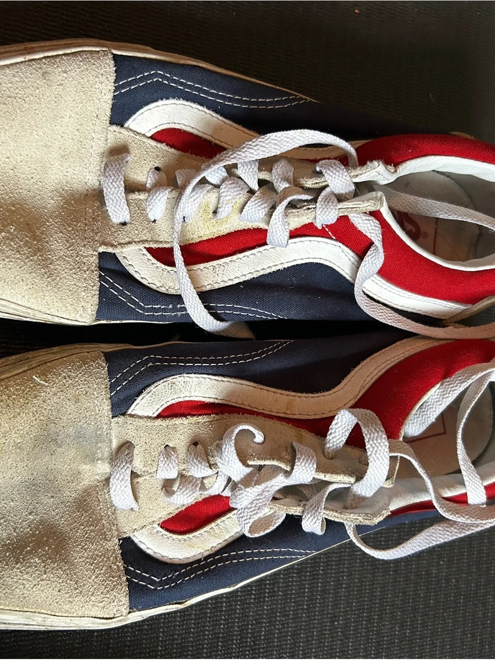 Vans Old Skool Men’s 10.5 Women’s 12 Red White Blue Suede Sneakers